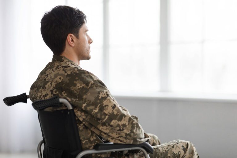 Featured image for free life insurance for 100% disabled Veterans showing a disabled Veteran sitting in a wheelchair