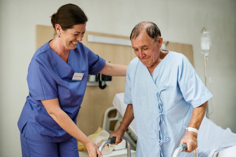 Featured image for VA Community Care showing a nurse helping a Veteran at a civilian facility